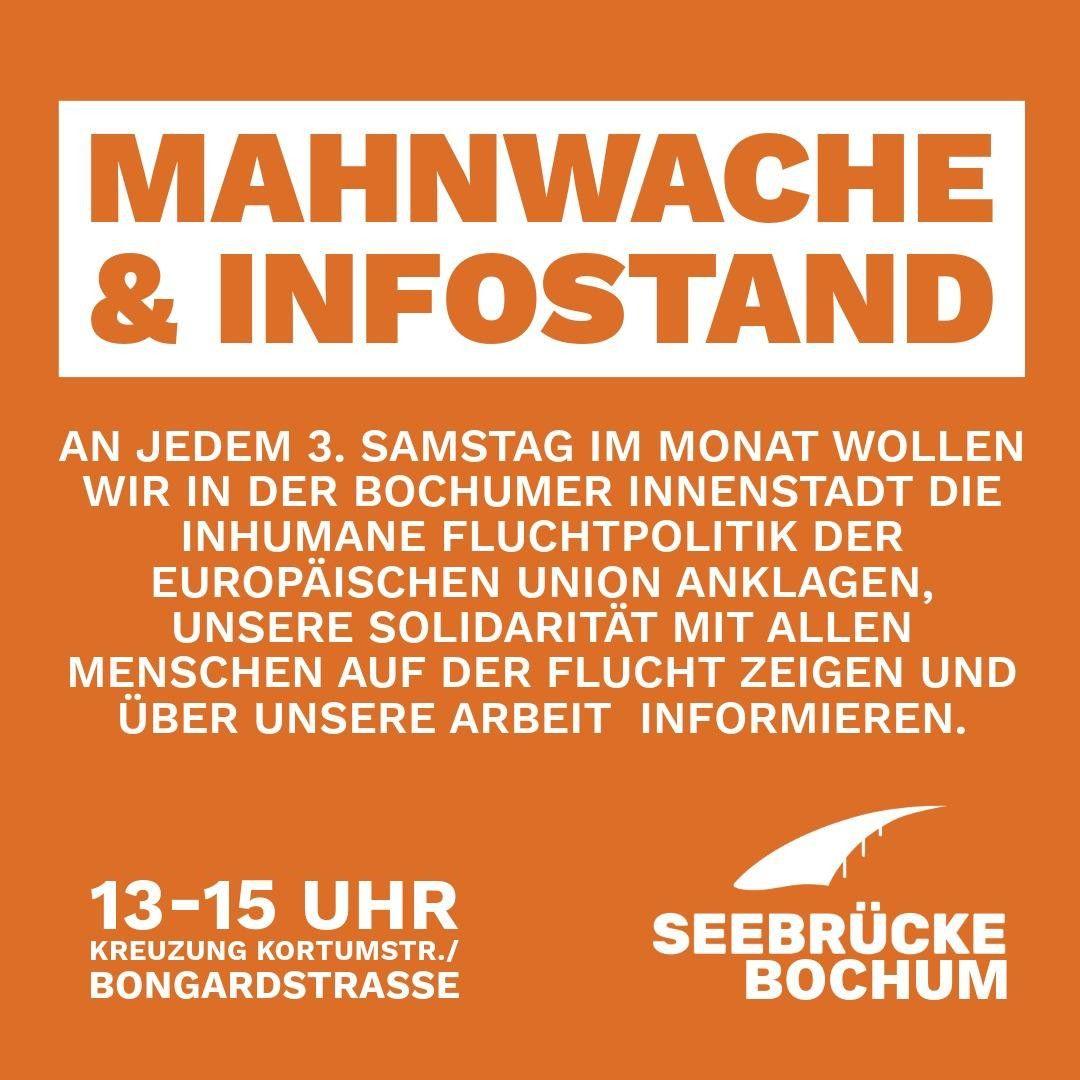 Mahnwache & Infostand der Seebrücke Bochum
